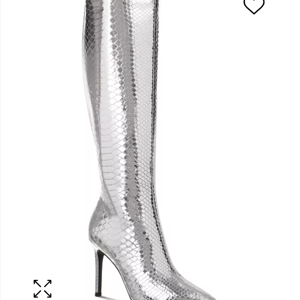 I.n.c. International Concepts Silver Knee-High Women's Boots 8 Wide Calf